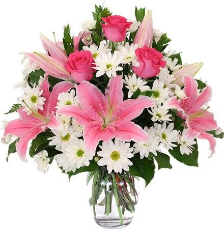 Red and White flowers vase product1097