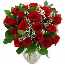 24 Red Roses Vase